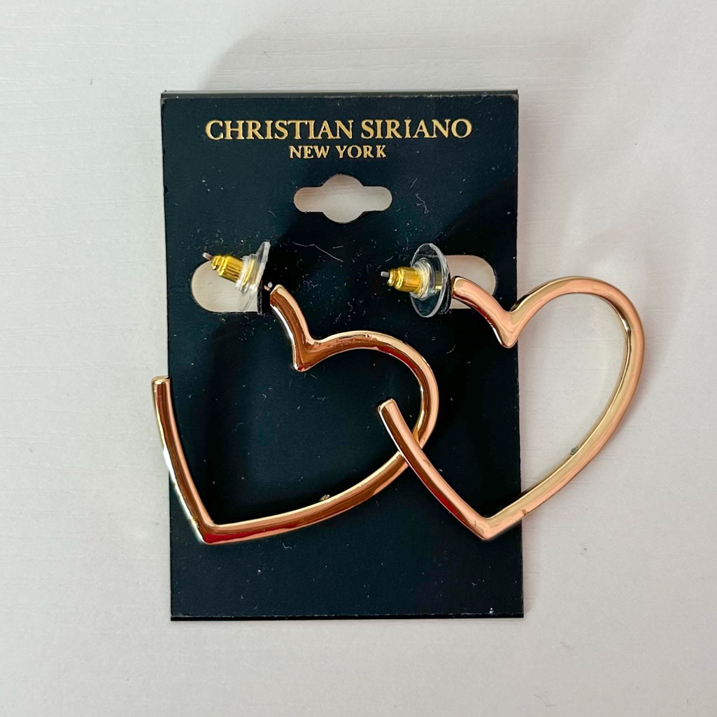 Christian Siriano Gold Heart Earrings 10$